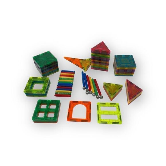 Cra-Z-Art Magrific 3D Magnetic Tiles & Magtastix Mixed Shapes Lot of 80 Pieces - Picture 1 of 12